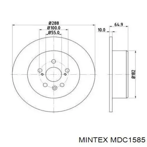 MDC1585 Mintex диск тормозной задний