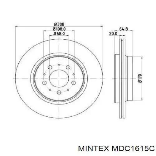 Тормозные диски MDC1615C Mintex