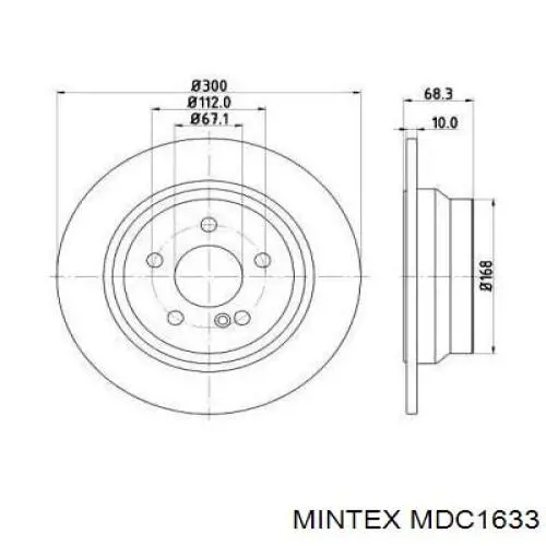 MDC1633 Mintex диск тормозной задний
