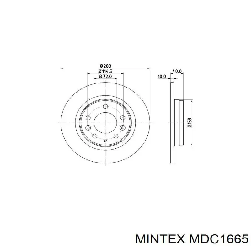 Диск тормозной задний Mintex MDC1665