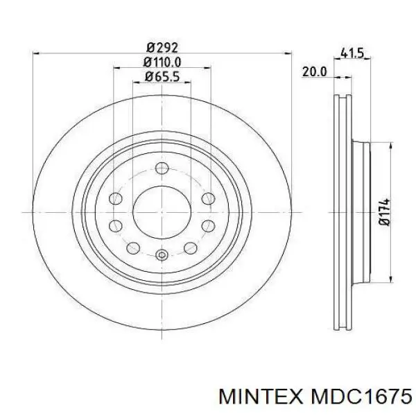 MDC1675 Mintex диск тормозной задний