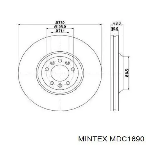 MDC1690 Mintex диск тормозной передний