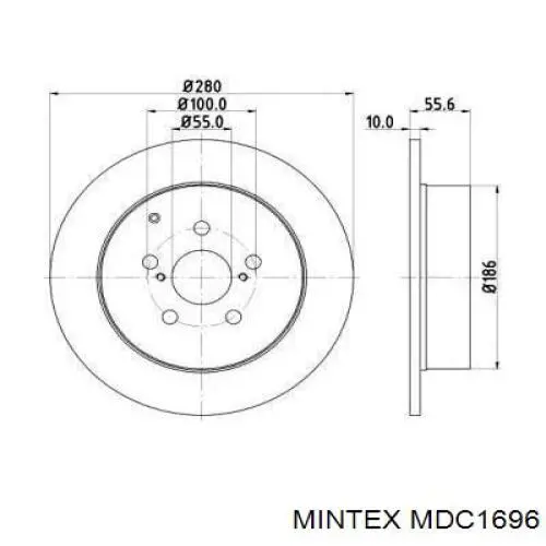 MDC1696 Mintex диск тормозной задний