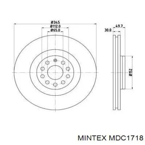 MDC1718 Mintex диск тормозной передний