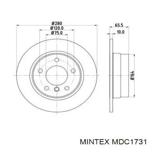 MDC1731 Mintex диск тормозной задний
