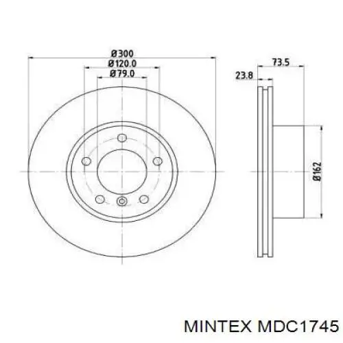 MDC1745 Mintex диск тормозной передний