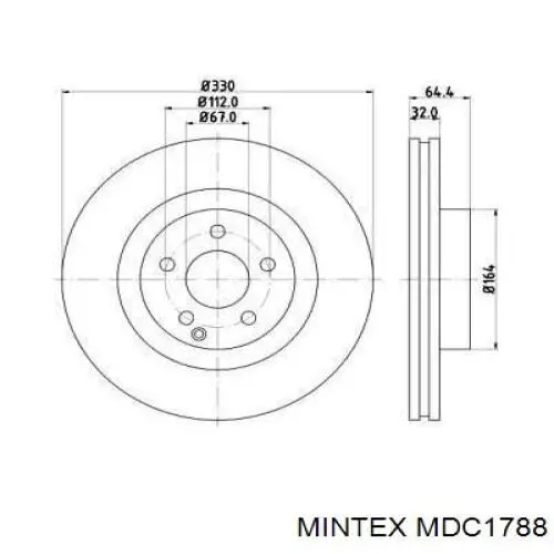 MDC1788 Mintex диск тормозной передний