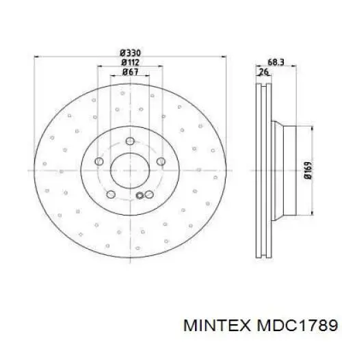 MDC1789 Mintex диск тормозной задний