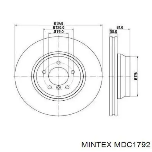 MDC1792 Mintex диск тормозной передний