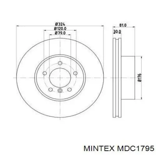 Диск тормозной передний Mintex MDC1795