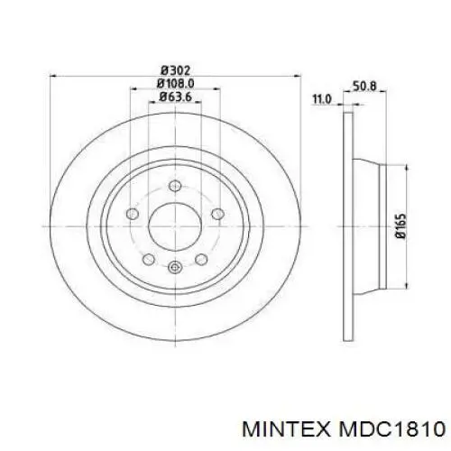 MDC1810 Mintex диск тормозной задний