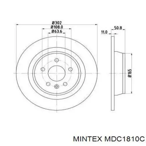 MDC1810C Mintex диск тормозной задний