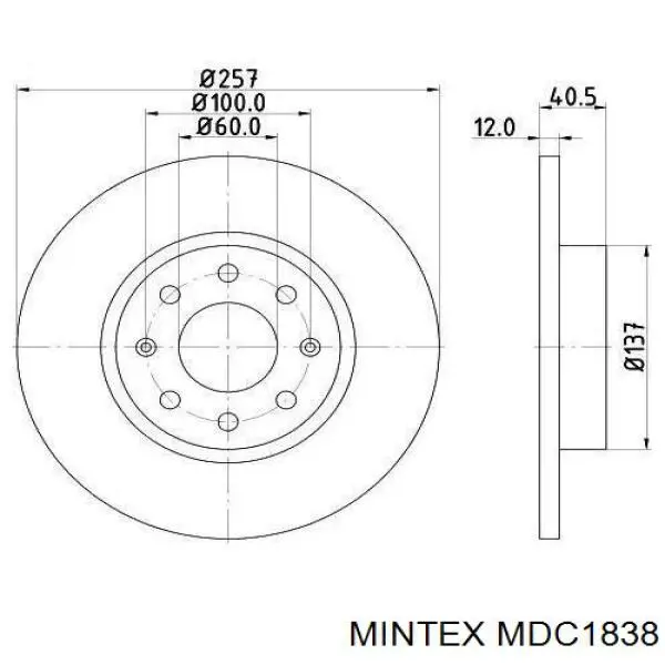 MDC1838 Mintex диск тормозной передний