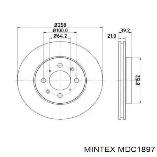 MDC1897 Mintex диск тормозной передний
