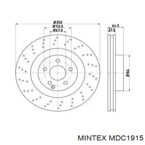MDC1915 Mintex диск тормозной передний
