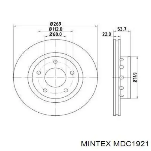 MDC1921 Mintex диск тормозной задний