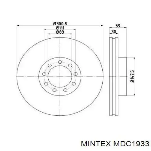 MDC1933 Mintex диск тормозной передний