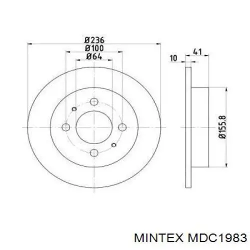 MDC1983 Mintex диск тормозной задний
