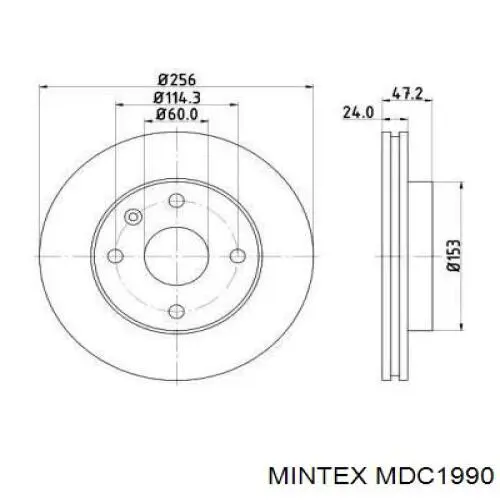 MDC1990 Mintex диск тормозной передний