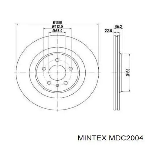 MDC2004 Mintex диск тормозной задний