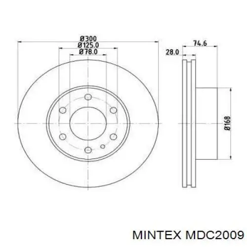 MDC2009 Mintex диск тормозной передний