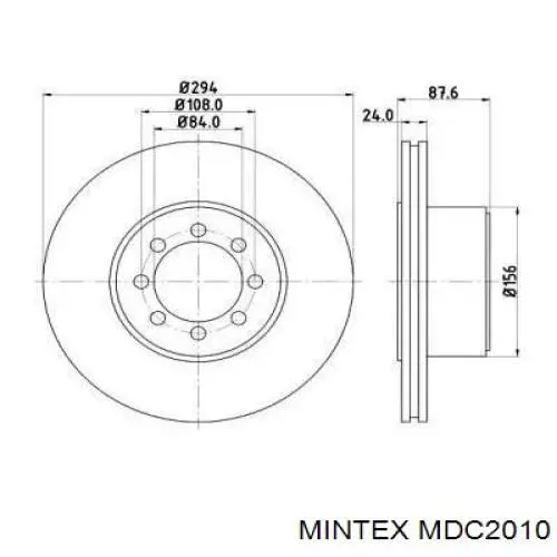 MDC2010 Mintex диск тормозной задний
