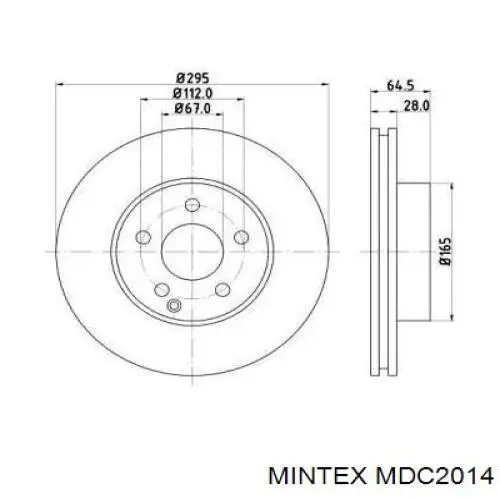MDC2014 Mintex диск тормозной передний