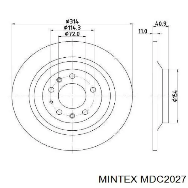 MDC2027 Mintex диск тормозной задний