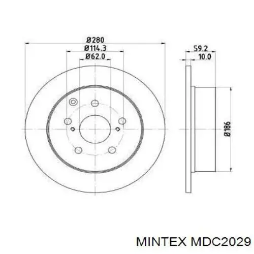 MDC2029 Mintex диск тормозной задний