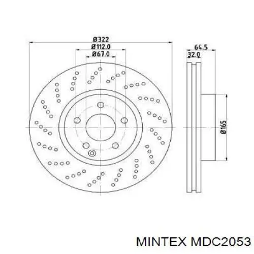 MDC2053 Mintex диск тормозной передний