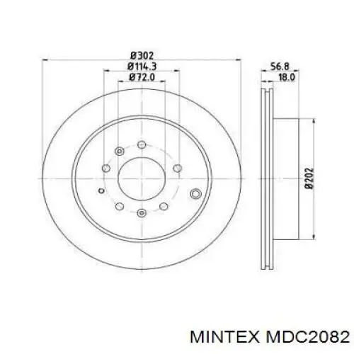 MDC2082 Mintex диск тормозной задний