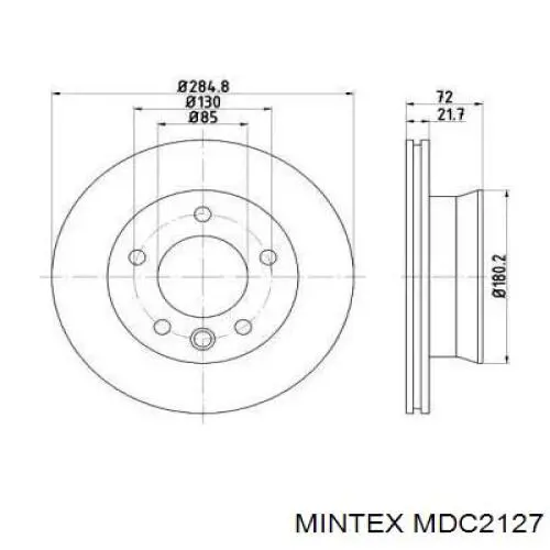 MDC2127 Mintex диск тормозной передний