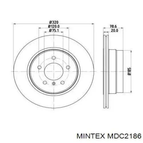 MDC2186 Mintex диск тормозной задний