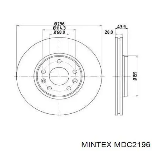 MDC2196 Mintex диск тормозной передний