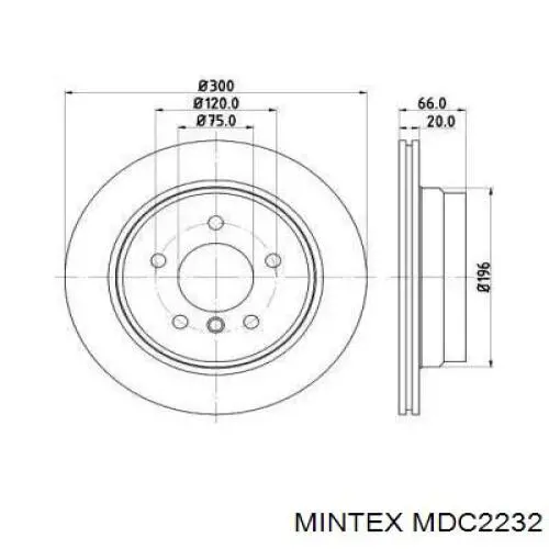 MDC2232 Mintex диск тормозной задний