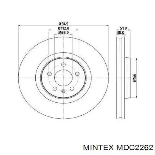 Передние тормозные диски MDC2262 Mintex
