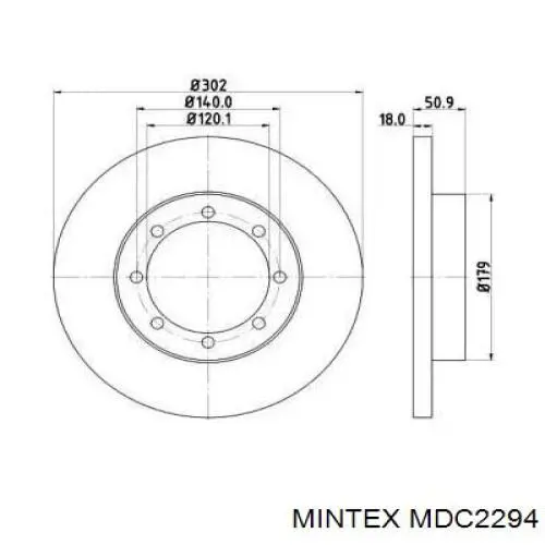 MDC2294 Mintex диск тормозной задний