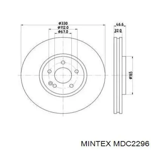 MDC2296 Mintex диск тормозной передний