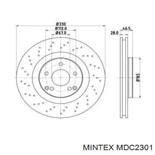 MDC2301 Mintex диск тормозной передний