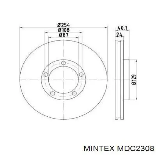 MDC2308 Mintex диск тормозной передний