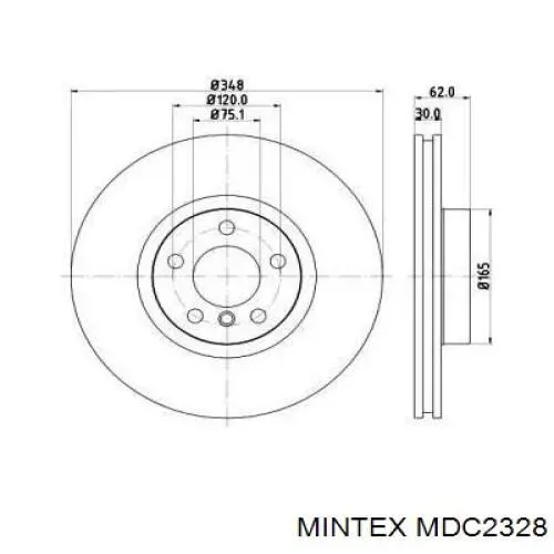 MDC2328 Mintex диск тормозной передний