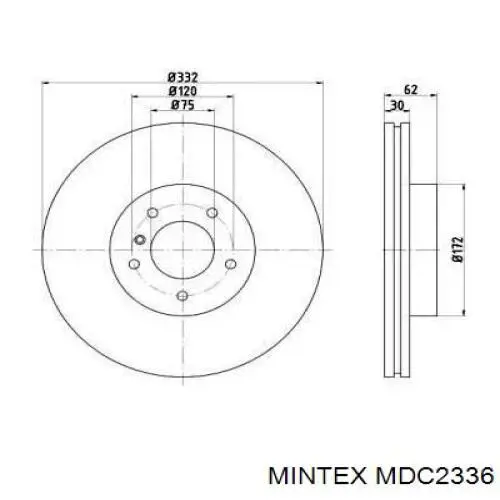 MDC2336 Mintex диск тормозной передний