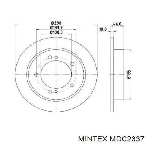 MDC2337 Mintex диск тормозной передний