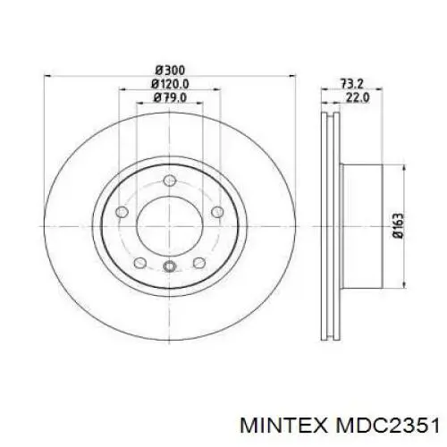 MDC2351 Mintex диск тормозной передний