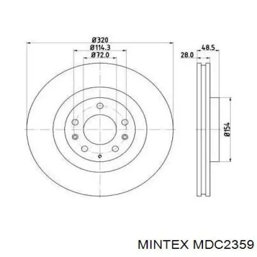 MDC2359 Mintex диск тормозной передний