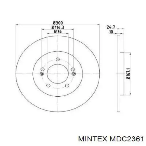 MDC2361 Mintex диск тормозной задний