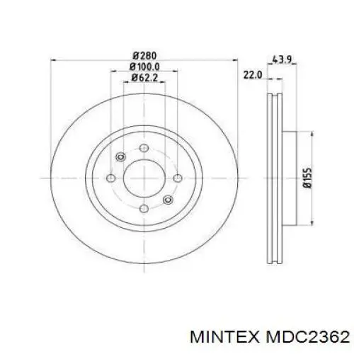 MDC2362 Mintex диск тормозной передний