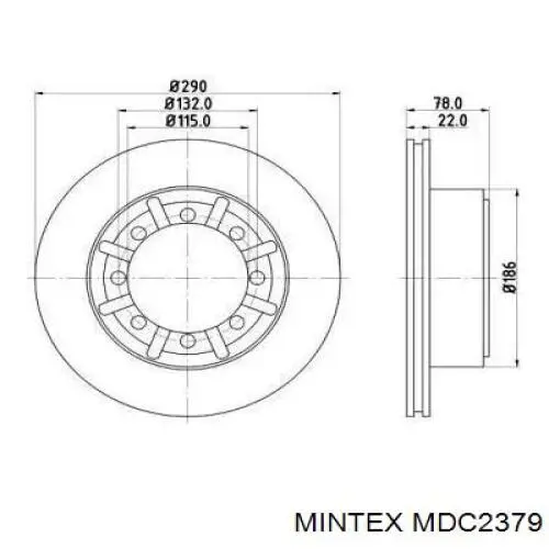 MDC2379 Mintex диск тормозной задний