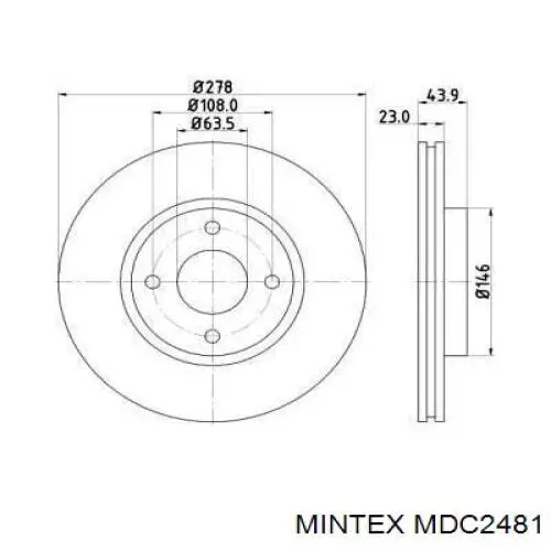 MDC2481 Mintex диск тормозной передний