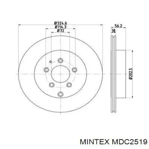 MDC2519 Mintex диск тормозной задний